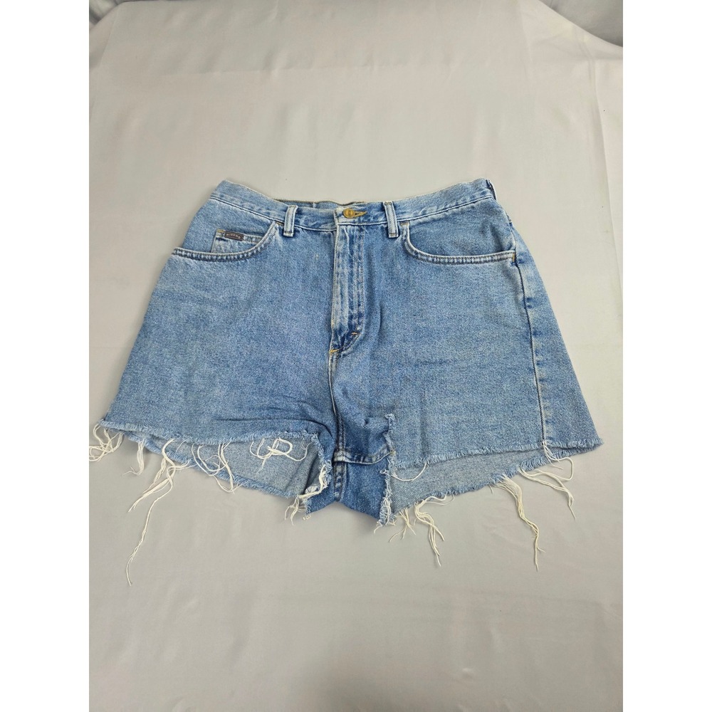 Vintage Riders by Lee High Waisted Cut Off Denim Shorts Medium Wash 30 Waist
